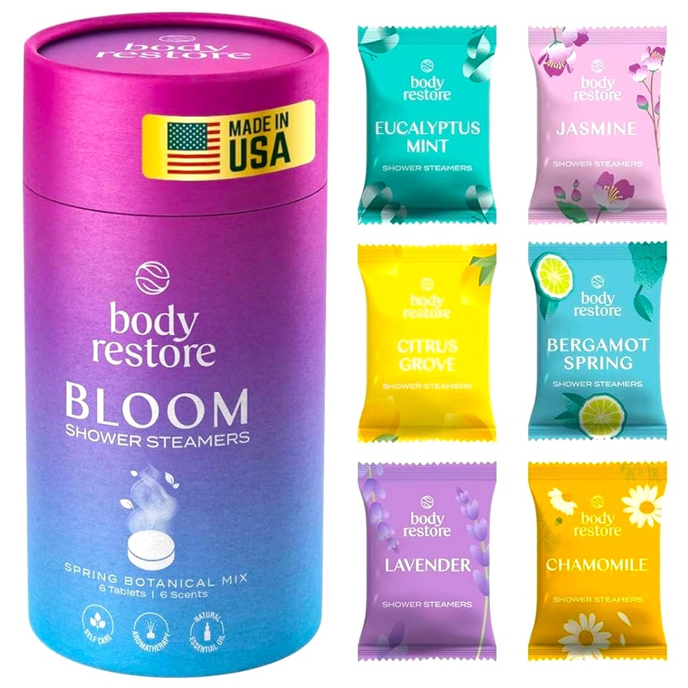 Body Restore Shower Steamers Aromatherapy 6 Pack Gift Set Natural Essential Oil